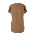 thumbnail image 7 of Gytharion Women's T-Shirts Summer Casual Short Sleeve V-Neck Top Fashion Solid Button Cotton Linen Beach Shirts for Women, 7 of 7