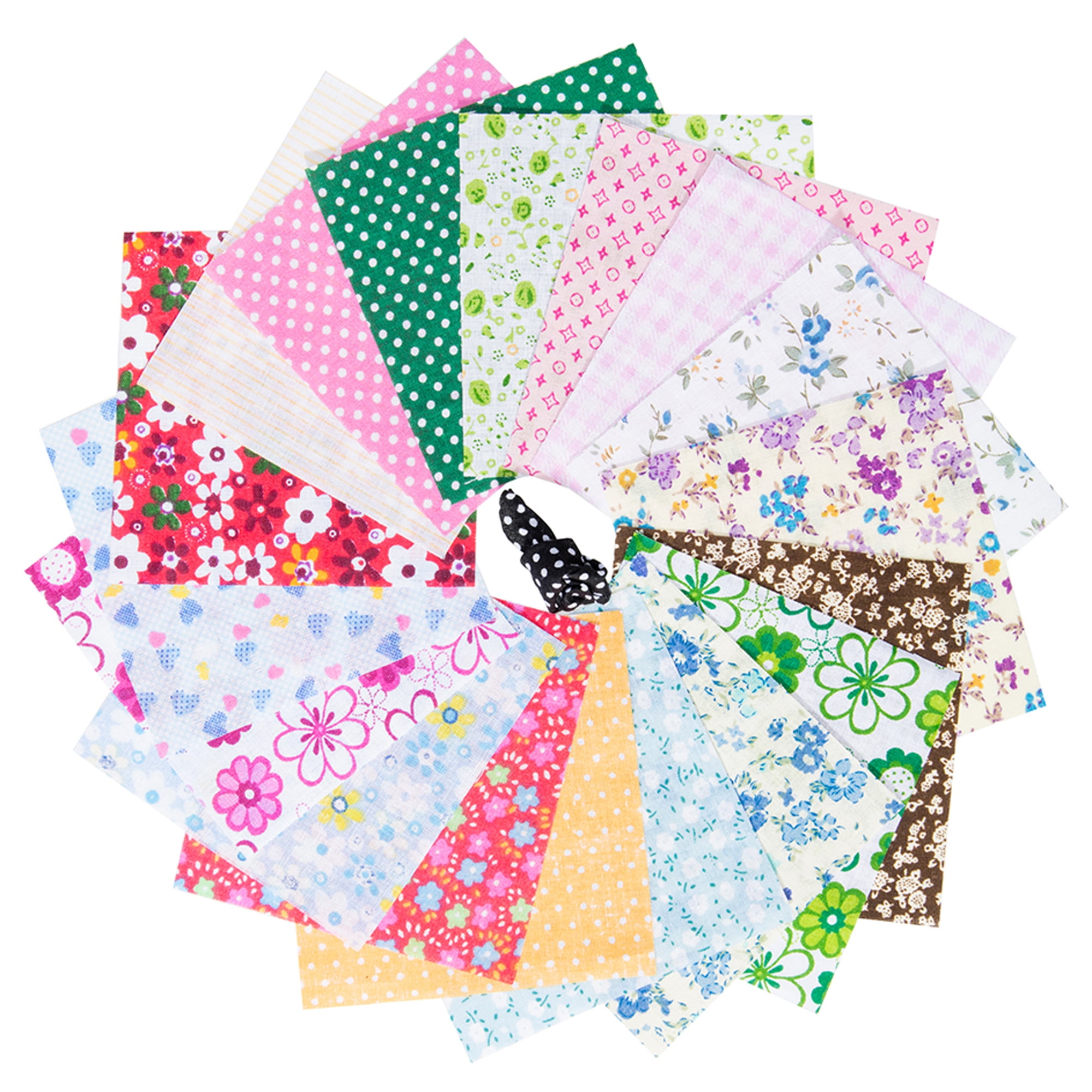 NK 50pcs Quilting Fabric Squares Sheets, Cotton Craft Fabric Bundle
