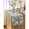 thumbnail image 4 of Table Runner 48 Inches Long for Kitchen Dining, Teal Starfish Coastal Dresser Scarf Farmhouse, Dining Table Decorations for Wedding/Parties, Summer Beach Nautical Retro 13 x 48 In, 4 of 8