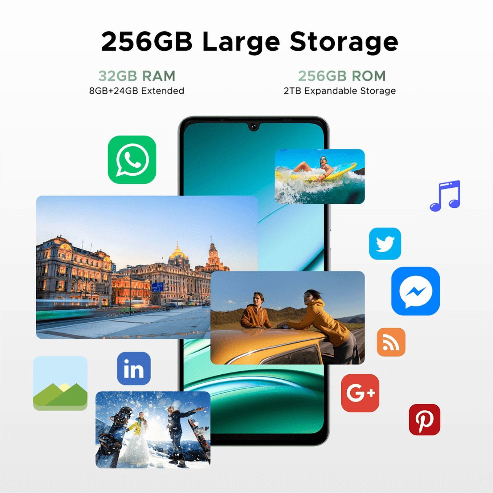 DOOGEE Note 59 Pro 5G Android 16 Unlocked Phone,32GB+256GB /TF 2TB Cell Phone,6.75" HD+120Hz,6250mAh Battery,16MP+8MP,5G Dual SIM Android Phone,Octa Core/Face & Fingerprint Unlock/Widevine L1/NFC/GPS