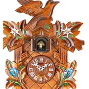 Hermle 13 Brown and Blue Floral Cuckoo Wall Clock