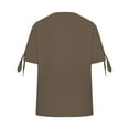 thumbnail image 5 of Sweet Home Farm V Neck T Shirts for Women Spring/Summer Tie Button Side Sleeve Fork Loose Casual Short Shirt Short Sleeve Shirts for Women Coffee, 5 of 5
