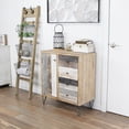 thumbnail image 4 of Contemporary Home Living 30" Brown and Gray Bright Toned Panel Accents Side Cabinet, 4 of 5
