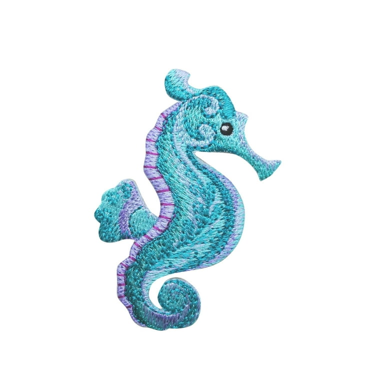 Seahorse Iron On Patch - Embroidered Sew On Applique