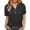 Black, variant on Bosfbaoi Cotton Linen Shirts for Women 2026 Summer Short Sleeve V Neck Button Down Tops Dressy Casual Oversized Tshirts