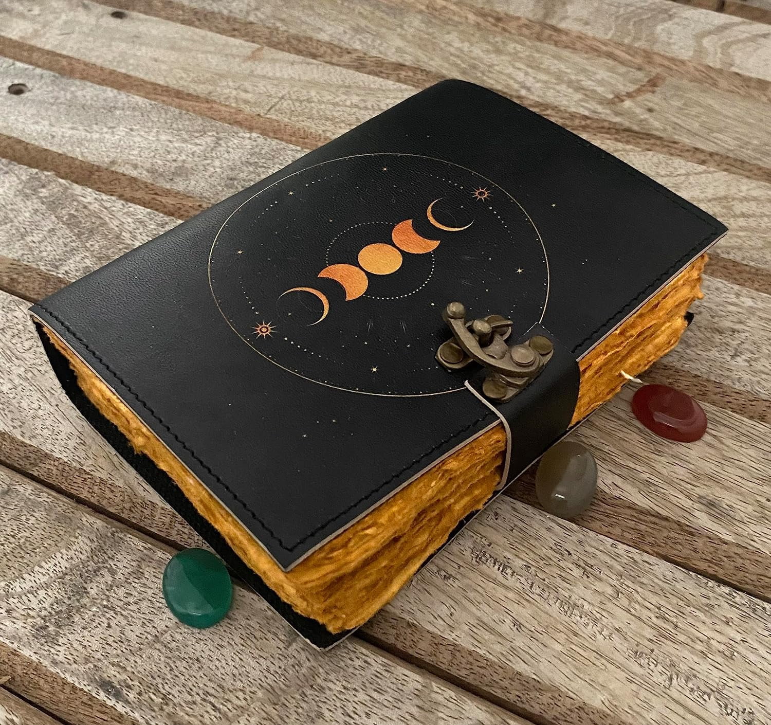 Grimoire Moon Phases Spell Book Of Shadows Journal, Witchcraft Supplies, Leather Bound Journal, Vintage Journal, Charmed Book Of Shadows, Vintage Notebook, Diary, Book Journal