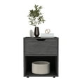 thumbnail image 5 of Nightstand End Table with Open Shelf, 19.7"H Gray - Compact Bedroom Living Room Side Table with Drawer & 4 Legs, Laminated Particle Board Light Gray + Particle Board + Pine, 5 of 7