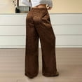 thumbnail image 5 of Fiaer Women Leopard Satin Pajamas Pants High Waisted Trendy Sleepwear Trousers Wide Leg Baggy Casual Comfort Lace up Pjs Slacks Brown S, 5 of 9