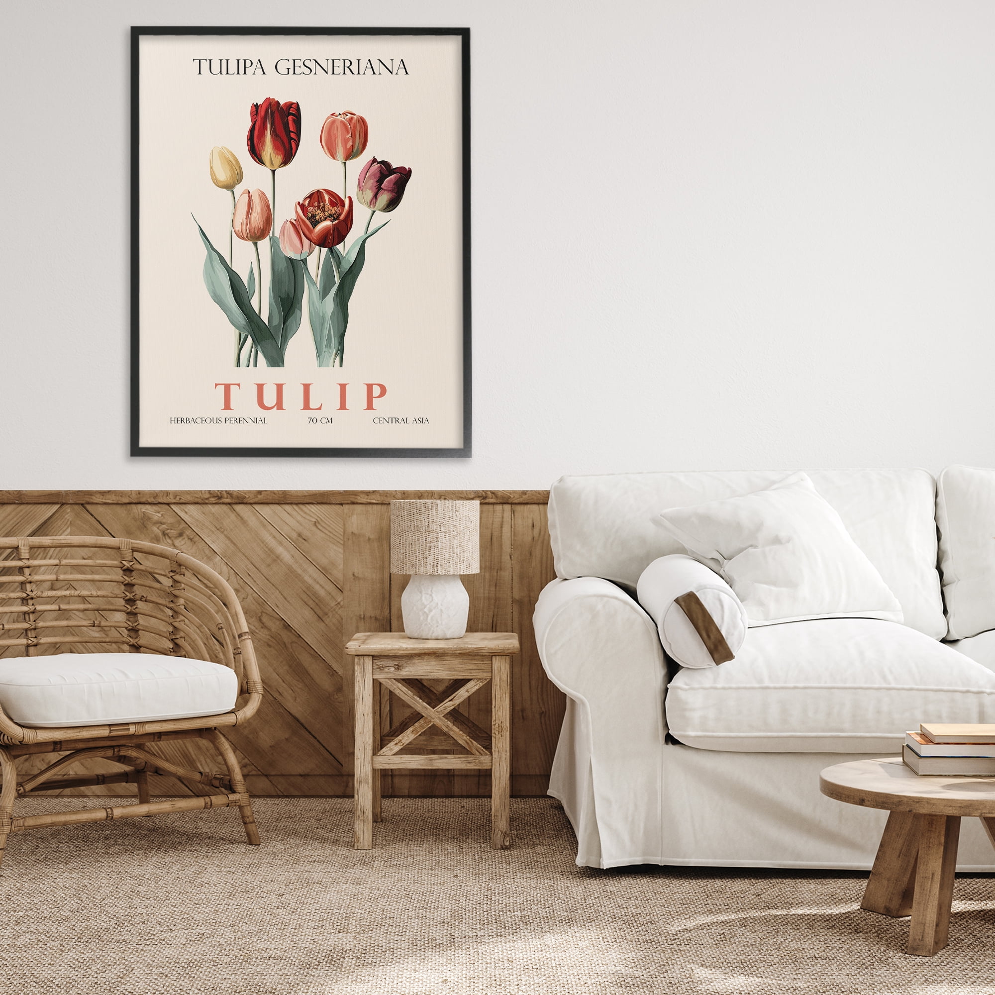 Stupell Industries Natural Tulip Bundle Black Framed Giclee Art, design by Christopher Giampietro