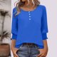 thumbnail image 2 of Top boho,Camisa informal de poliéster con cuello redondo y mangas 3/4 para mujer, suave y transpirable, ideal para uso diario, sopatenor, 2 of 9