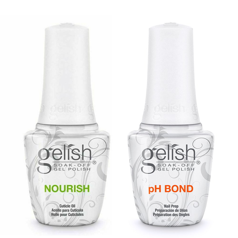 Gelish Soak-Off Gel Polish Set of pH Bond and Nourish Cuticle 0.5oz