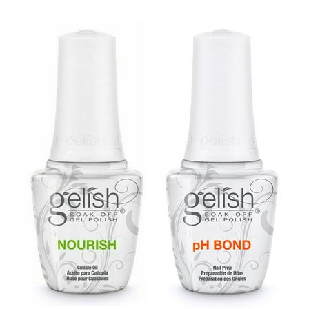 Gelish Soak-Off Gel Polish Set of pH Bond and Nourish Cuticle 0.5oz