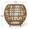 thumbnail image 5 of Benjara Outdoor Side Table- Open Design- 20" Light Brown Woven Wicker, 5 of 5
