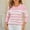 Pink, variant on Juslio Women Sweaters Pullovers Tops for Women Striped Crew Neck Long Sleeve Knit White