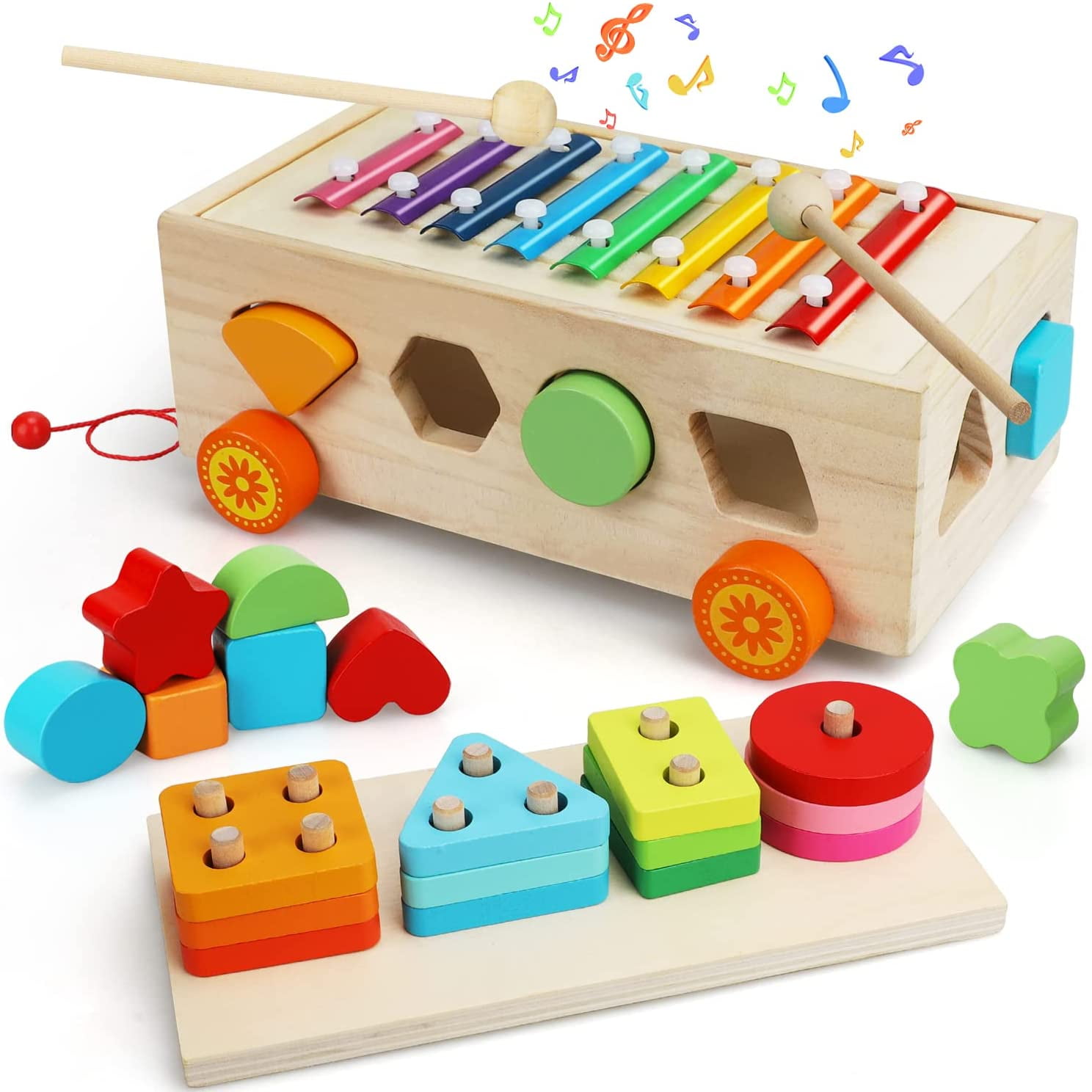 SytleCarry Shape Sorter Xylophone for Toddlers 13 Learning Toys for 2