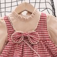 thumbnail image 4 of HUITKMM Girls Dresses Toddler Girls Winter Long Sleeve Bowknot Plaid Ruffle Dress Dress, 4 of 6