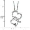 thumbnail image 3 of Sterling Silver Ss Rh Plated White Night Black & Diamond Pendant Necklace (18 X 13) Made In India qp3755, 3 of 5
