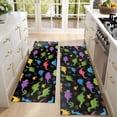thumbnail image 4 of Kitchen Rugs Sets Of 2,Black Cartoon Colorful Dinosaurs Plants Pattern Anti Fatigue Kitchen Mat Rugs Non Slip Washable,Decorative Kitchen Floor Mats for Kitchen,Sink,Laundry,17"X47", 4 of 5