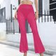 thumbnail image 2 of Pantalones acampanados elásticos de color sólido transparente de malla sexy para mujer Pompotops ulkah939557, 2 of 5