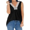 thumbnail image 2 of Txlixc, camisetas sin mangas salvajes a la moda para mujer, chaleco sin mangas con cuello en V y costuras de encaje, camisetas sueltas informales de verano para verano Txlixc  Moda, 2 of 5