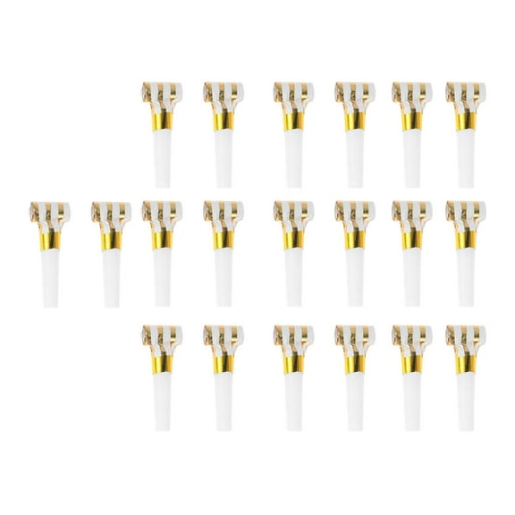 LEORX 20Pcs Party Blowout Whistles Golden Color Vibrant Cheering Noise Makers