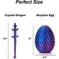 thumbnail image 6 of 3D Printing Dragon Eggs 12 Inch Dragon Toy Easter Eggs Hinged Dragon Stress Relieving Toy Interior Decoration Office Decorations (Laser Yellow Green,13CM Egg 30CM Dragon), 6 of 6