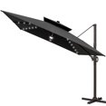 thumbnail image 3 of 11FT Square Double Top Cantilever Umbrella Outdoor 360° Rotation 6 Heights Adjustable Offset Umbrella Metal Pole Cantilever Patio Umbrella With Light, 3 of 8