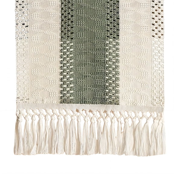 AUQ Table Runner,Cotton Linen Blend Table Runner 48 Inches Long,Smooth Touch Sage Green Table Runner,Style1,30*120cm