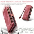 thumbnail image 6 of Samsung S20 Ultra Leather Detachable Wallet Zipper Case with 8 Card Slots Holder Magnetic case for Galaxy S20 Ultra Flip Wallet Handle Wrist Strap Shockproof Pocket Handbag for Man Woman, Red, 6 of 9