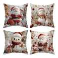 thumbnail image 2 of Set of 4 Merry Christmas Decorative Throw Pillow Covers Winter Holiday Xmas Velvet Pillow Cases Christmas Trees Socks Cushion Covers Outdoor Sofa and Home Decor Pillow Protectors, 17.7x17.7 Inch, 2 of 6