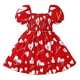 thumbnail image 1 of adviicd Robes de Demoiselle d'Honneur Petites Filles Robe Manches Courtes Décontractée Été Rouge,110, 1 of 5
