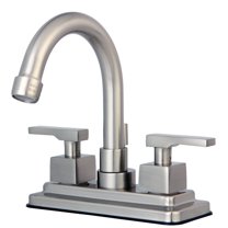 Kingston Brass KS8668QLL 4 in. Centerset Bathroom Faucet, Brushed Nickel