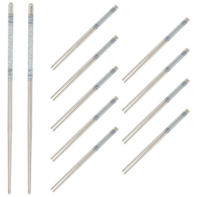 10 pares de palillos de metal palillos ligeros palillos de cocina reutilizables