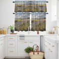 thumbnail image 3 of Oil Painting Wildflower Kitchen Curtains Valances and Tiers Set of 3 Country Grassland Flower Plant Tier Curtains and Valance with Rod Pocket for Small Windows, 27.5"x24", 3 of 9