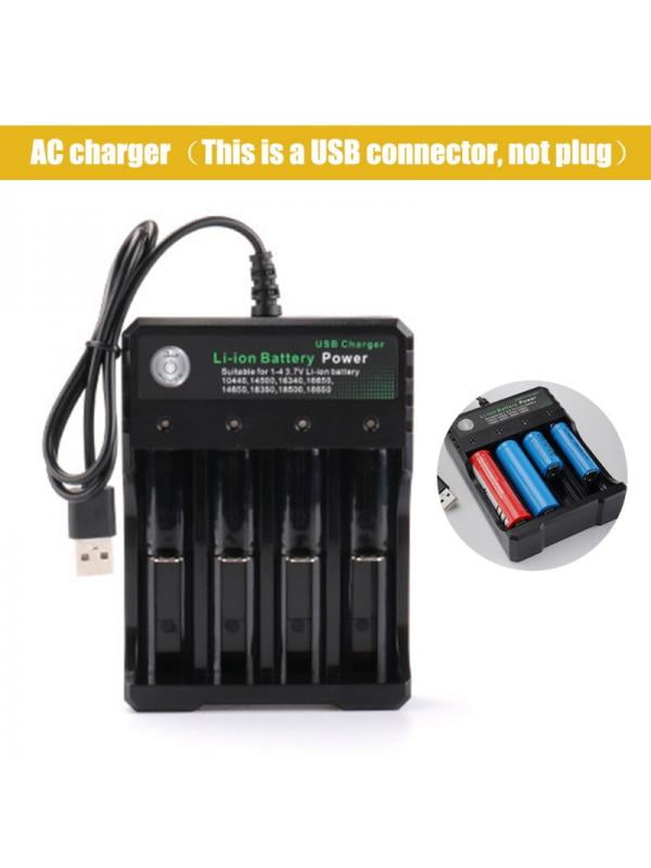 for Li-ion/Ni-MH/Ni-Cd 18650 18500 18350 16340 14500 26650 USB Dual Battery Charger Universal Intelligent Battery Charger 4.2v 2 Slots rechargeable flashlight Battery smart charger compatible