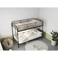 thumbnail image 2 of Jopath Twin over Twin Bunk Bed,Metal Bed Frame with Ladder and Full-Length Guardrail,Noise Free,Black, 2 of 8