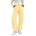thumbnail image 3 of Costeam Womens Summer Vertical Stripe Curved Barrel Leg Pants Dual Side Slant Pockets Button Zip Fly Elastic Back Waist Relaxed Fit Casual Long Trousers, 3 of 8