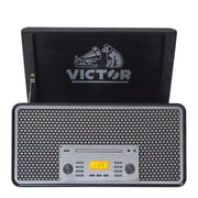 Victor 4-Watt Monument 3-Speed Belt-Drive Manual Turntable with Built-in Speakers, Bluetooth In/Out, CD/Cassette Players, AM/FM, and 45 Adapter
