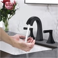 thumbnail image 2 of JERFIT Widespread Bathroom Faucet 8 inch Centers, Matte Black 2-Handle Vanity Sink Faucet with Pop-Up Drain and Stainless Steel Construction, 2 of 7