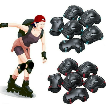 

Gwiyeopda 6pcs/set Kids Children Outdoor Sports Protective Gear Knee Elbow Pads Riding Wrist Guards Roller Skating Safety Protection