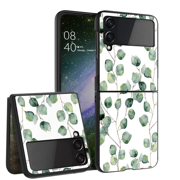 ANJ  Hard Protective Printed Case Cover Compatible with Samsung Galaxy Z Flip 4 - Eucalyptus