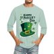 thumbnail image 2 of Camisetas de Manga Larga para Hombres, Día de San Patricio Impreso 3/4 Manga Camiseta de Fitness, Mezcla de Algodón Casual, 2 of 9