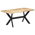 thumbnail image 1 of vidaXL Dining Table 160x80x75 cm Solid Rough Mango Wood, 1 of 5
