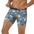thumbnail image 3 of Picia Surf Shark Pattern Men's Athletic Long Leg Briefs , Performance Stretch Underwear，Moisture-Wicking, 3 of 7