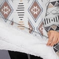 thumbnail image 3 of Oversized Wearable Blanket Hoodie,Colorful Geometric Diamond Pattern Sherpa Blanket Hoodie with Super Pockets,Super Warm Fuzzy Pullover for Women & Men, 3 of 6