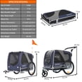 thumbnail image 4 of DOGGYHUT Premium Large Pet Bike Bicycle Trailer & Stroller 2 in 1 for Middium-sized Dogs, Low Center of Gravity, Parking Brakes, Easy Folding Frame, Bicycle Carrier, 4 of 8