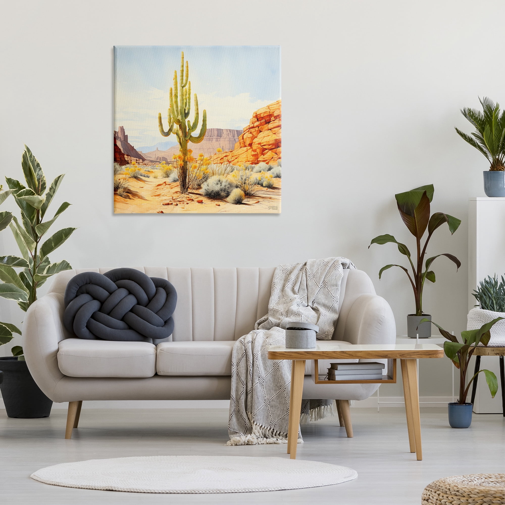 Stupell Industries Desert Canyon Mesa Landscape Painting Gallery Wrapped Canvas Art Print Wall Art, 36 x 36