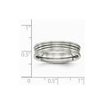 thumbnail image 6 of White Stainless Steel Ring Band Wedding Polished Ridged 5.00mm, 6 of 6