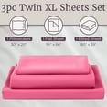 thumbnail image 4 of Brushed Microfiber Sheet Set-3 Piece Bed Linens-Fitted & Flat Sheets, Plus Pillowcase-Wrinkle, Stain & Fade Resistant by Lavish Home (Twin XL, Pink), 4 of 9