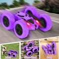 thumbnail image 3 of 360 °   Rotating RC Stunt Car with Headlights - 2.4 GHz Dual-Sided Remote Control Crawler, Rechargeable Battery, Durable Plastic Design, Flashing Lights, Multiple Colors for Youngsters Ages 6-12, 3 of 10